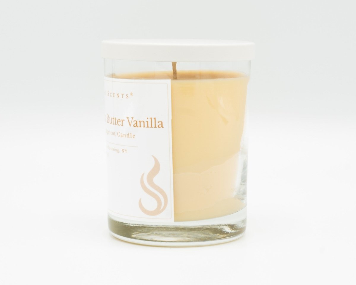 Cocoa Butter Vanilla candle side profile showing the cream-colored wax.