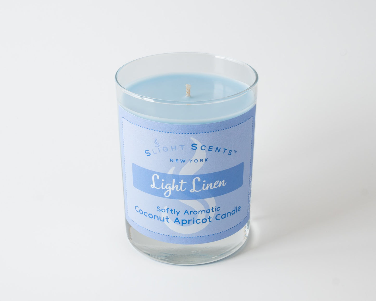 Light LInen candle from Slight Scents New York without the lid.
