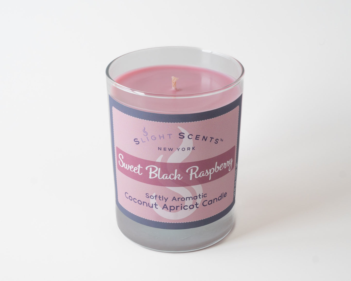 Sweet Black Raspberry candle from Slight Scents New York without the lid.