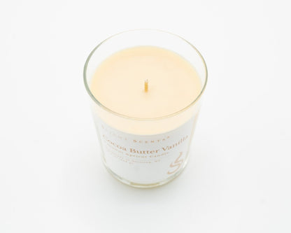 Cocoa Butter Vanilla candle from Slight Scents New York without the lid. 