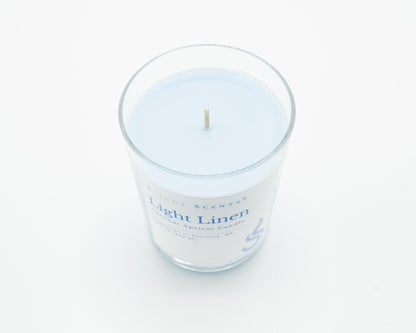 Light LInen candle from Slight Scents New York without the lid. 
