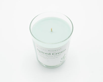 Spiced Cream candle from Slight Scents New York without the lid.