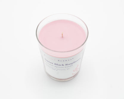 Sweet Black Raspberry candle from Slight Scents New York without the lid.
