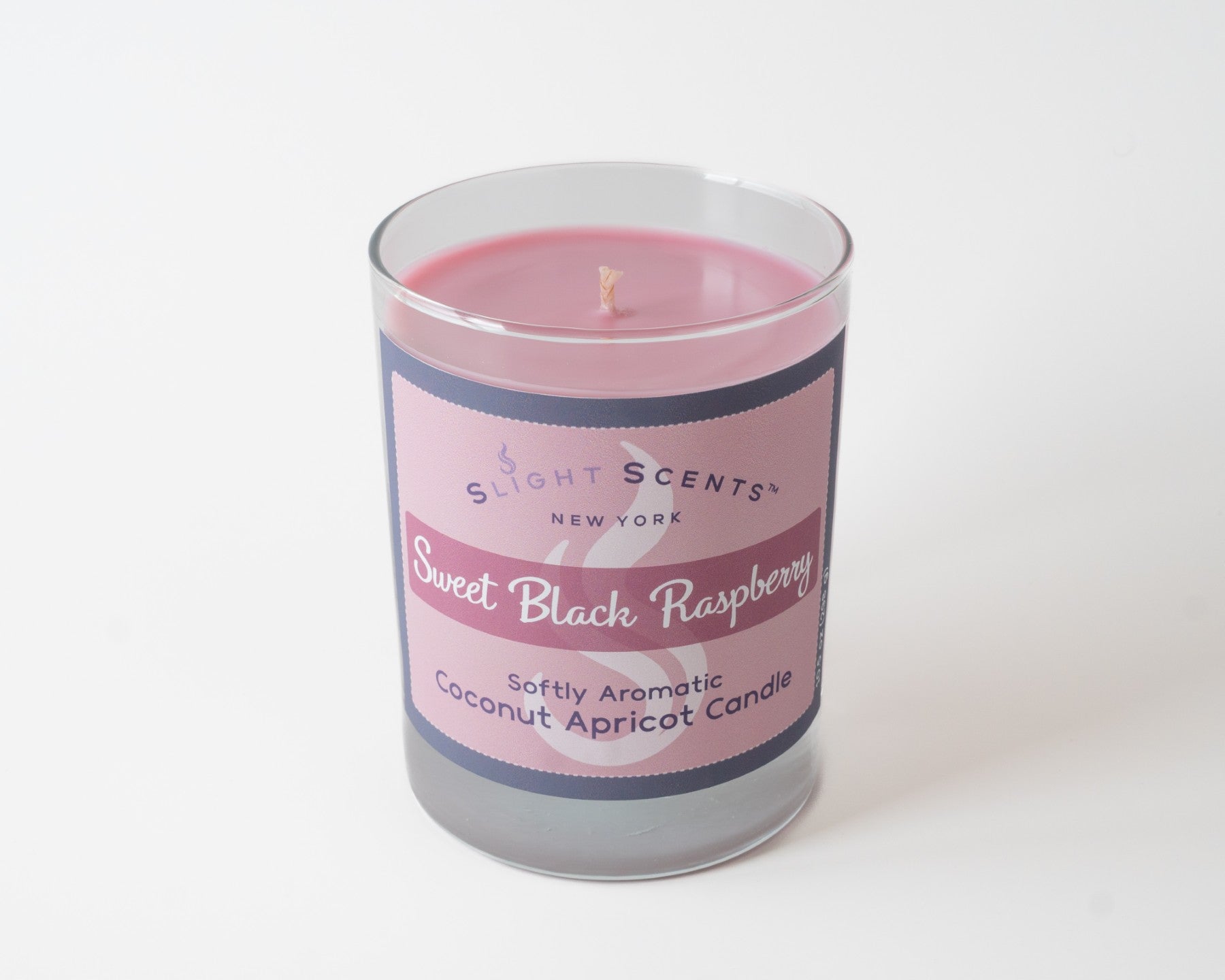 Sweet Black Raspberry candle from Slight Scents New York without the lid.